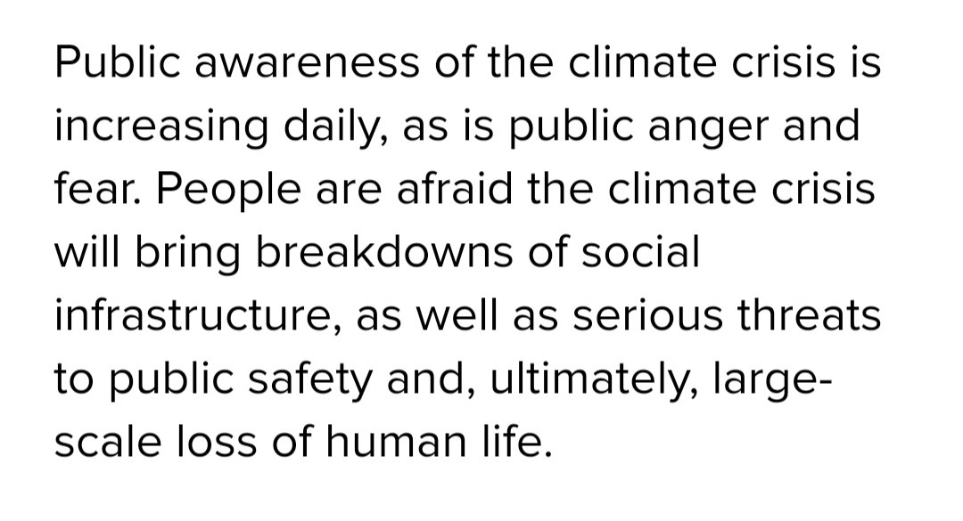 18) I didn't realize so many Canadians were so deathly afraid of the breakdown of social structures and the threat to public safety resulting from so much carbon dioxide in the atmosphere. Apparently, if we simply implement socialist measures, all of this can be curtailed.