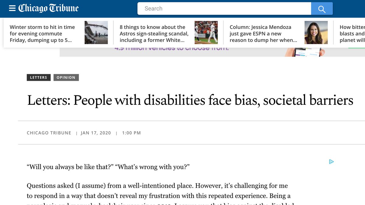 Sam Schroth (@schrothsam) on Twitter photo Amorphous thoughts to written words, I'm honored to share my first piece in major news outlet <a href="/chicagotribune/">Chicago Tribune</a> on #bias and #disability. Grateful for instruction from <a href="/TheOpEdProject/">The OpEd Project</a> thanks to support by @TGSatN and lessons in advocacy <a href="/NUFeinbergMed/">Northwestern Feinberg School of Medicine</a>
chicagotribune.com/opinion/letter… Amorphous thoughts to written words, I'm honored to share my first piece in major news outlet <a href="/chicagotribune/">Chicago Tribune</a> on #bias and #disability. Grateful for instruction from <a href="/TheOpEdProject/">The OpEd Project</a> thanks to support by @TGSatN and lessons in advocacy <a href="/NUFeinbergMed/">Northwestern Feinberg School of Medicine</a>
chicagotribune.com/opinion/letter…