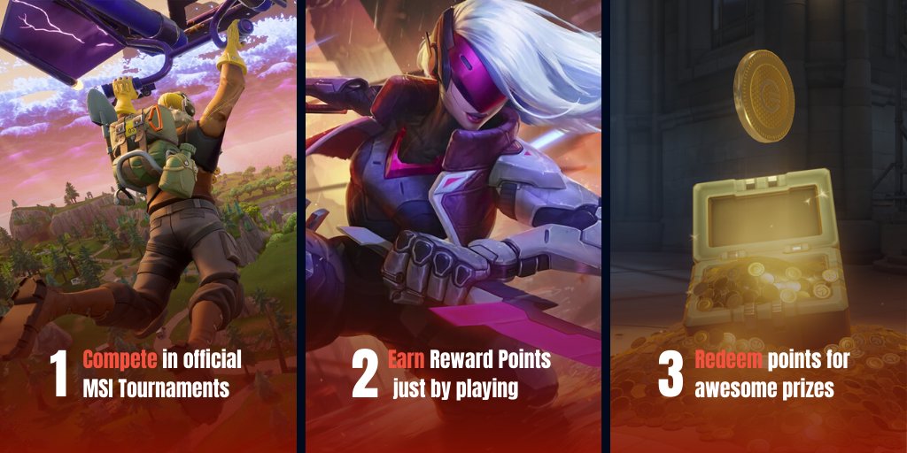 Battlefy's tweet image. Want awesome prizes just for competing? 🏆🎁
Introducing the @msiUSA Rewards Program! bit.ly/MGARewards