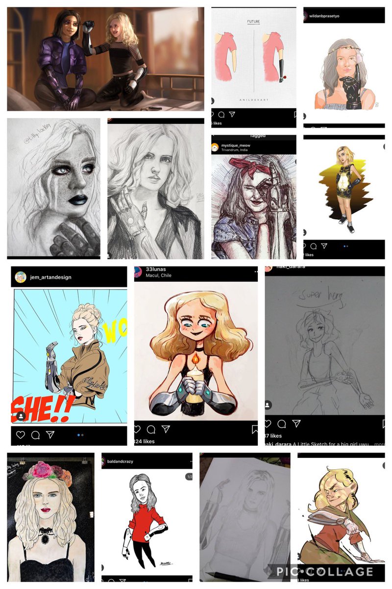 GiveTillyaHand's tweet image. Honesty I just love receiving all of these lovely pieces of artwork that people make! This is just a handful of some amazing talent that I been tagged in!! So cool, thank you so much! #bionicart #HeroArm #bionicallybeautiful #art #openbionics @debbietoddphoto