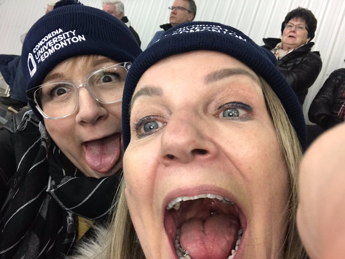VivBridgeman's tweet photo. Double trouble at the hockey game! Go Thunder Go! @CUE_Management @CUEdmonton @CindyLBennett https://t.co/8LlWMa2q27