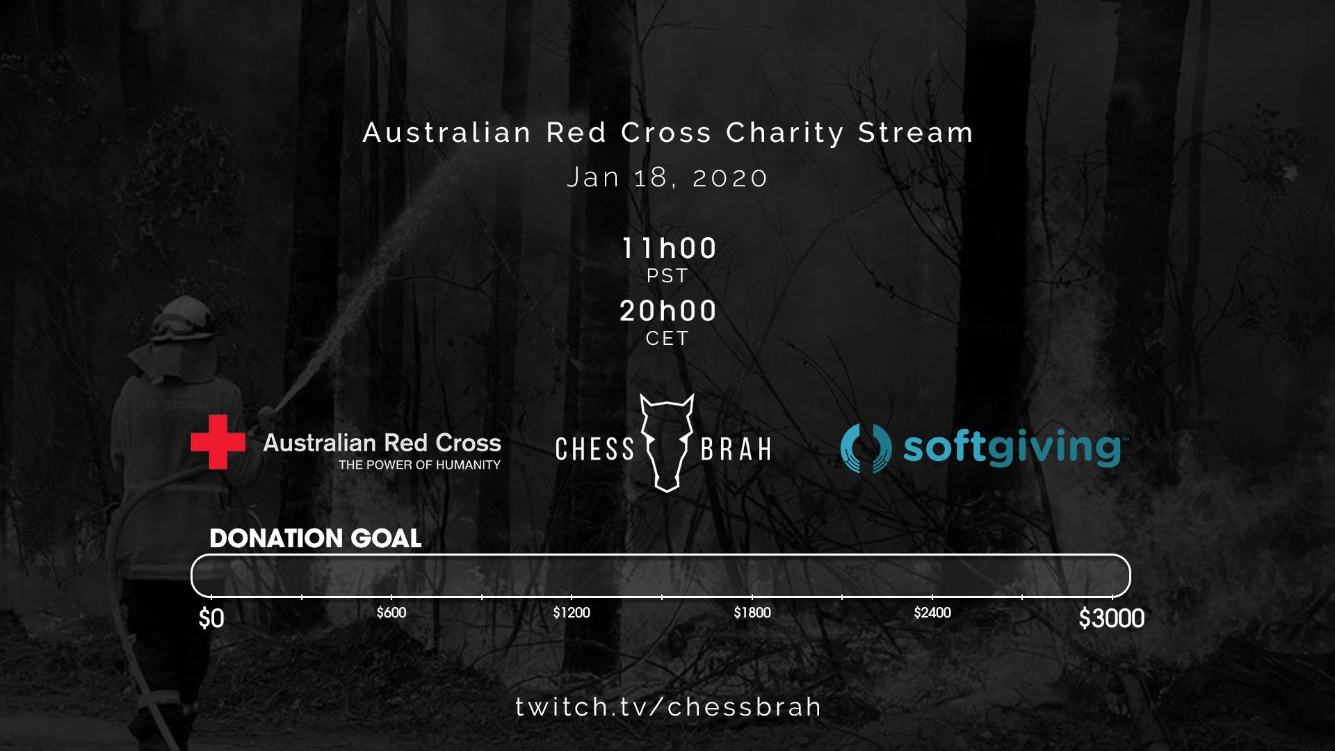 Udgravning bit utilfredsstillende chessbrah TV on Twitter: "We are going to be running a fundraiser for the  #AustraliaFires. All donations during the stream will go to the Australian  Red Cross for disaster relief and recovery.