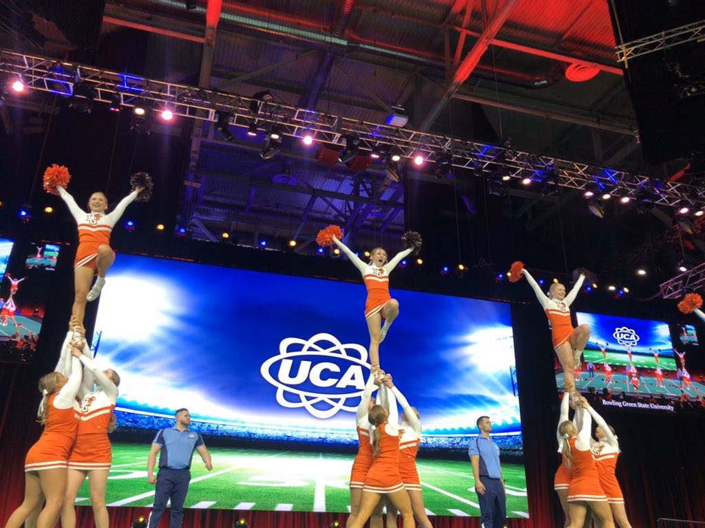 RT to cast your vote for <a href="/BGSU_Cheer/">BGSU Cheerleading</a> as your #UCAGameDay Fan Favorite! #UCAnationals