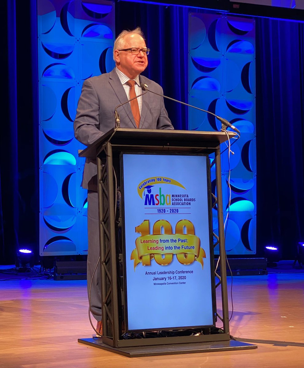 mnmsba's tweet photo. Thank you again to Governor Tim Walz (@GovTimWalz) and Education Commissioner Mary Cathryn Ricker (@mcricker) for sharing their vision for public education with school board members and superintendents today during the MSBA Leadership Conference in Minneapolis! #MSBA2020 https://t.co/7SvIUUTjXO