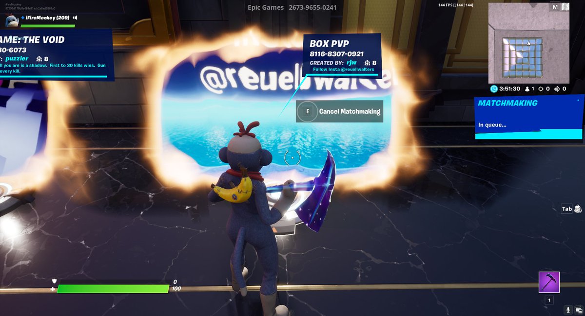 Firemonkey Fortnite Intel Epic Games Is Doing A Test Of Their Matchmaking Services With A Special Creative Island Code Currently The Creative Islands Seen Inside Of The Matchmaking