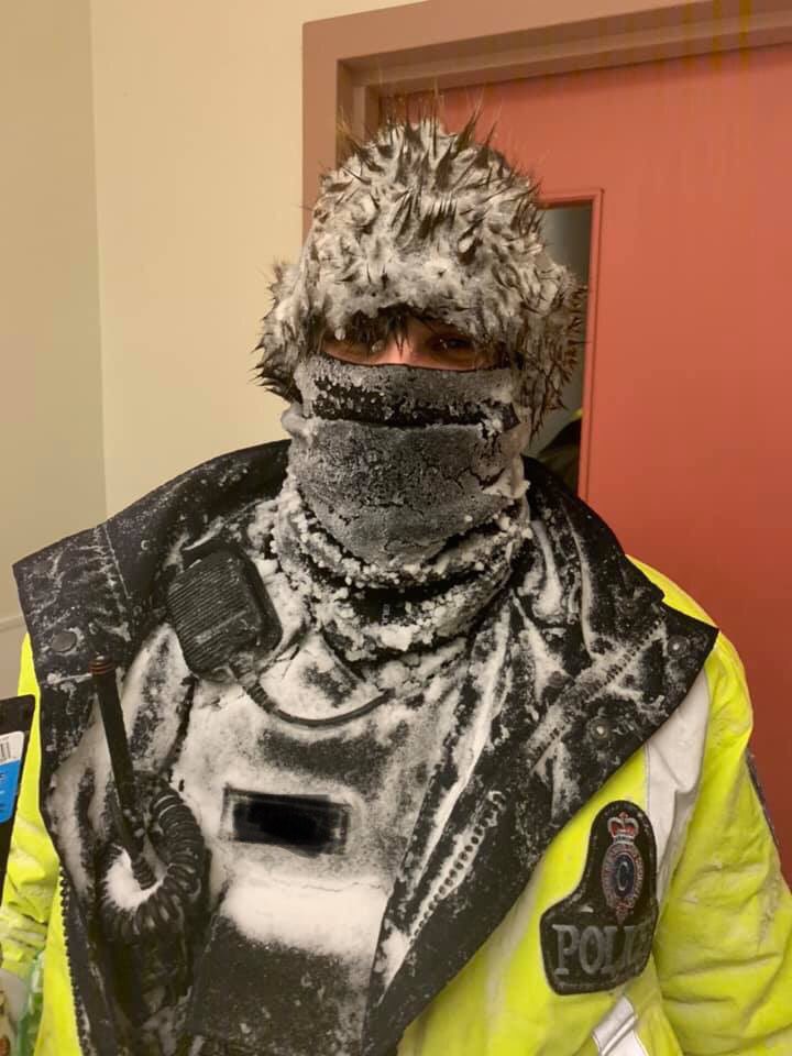 RNC_PoliceNL's tweet photo. Our officers are working tirelessly to keep the patrol vehicles clear and to respond to emergency calls. We’re dedicated to the safety of those in our communities. #yourRNC https://t.co/nzVfi032o2