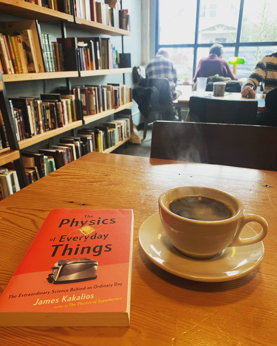 Today’s suggested pairing is The Physics of Everyday Things by James Kakalios and an americano by Roseline Coffee. #thestackscoffeehouse #coffee #pdxcoffeeshops #thephysicsofeverydaythings #jameskakalios #americano #roselinecoffee #pdxcoffee #portlandoregon #northportland