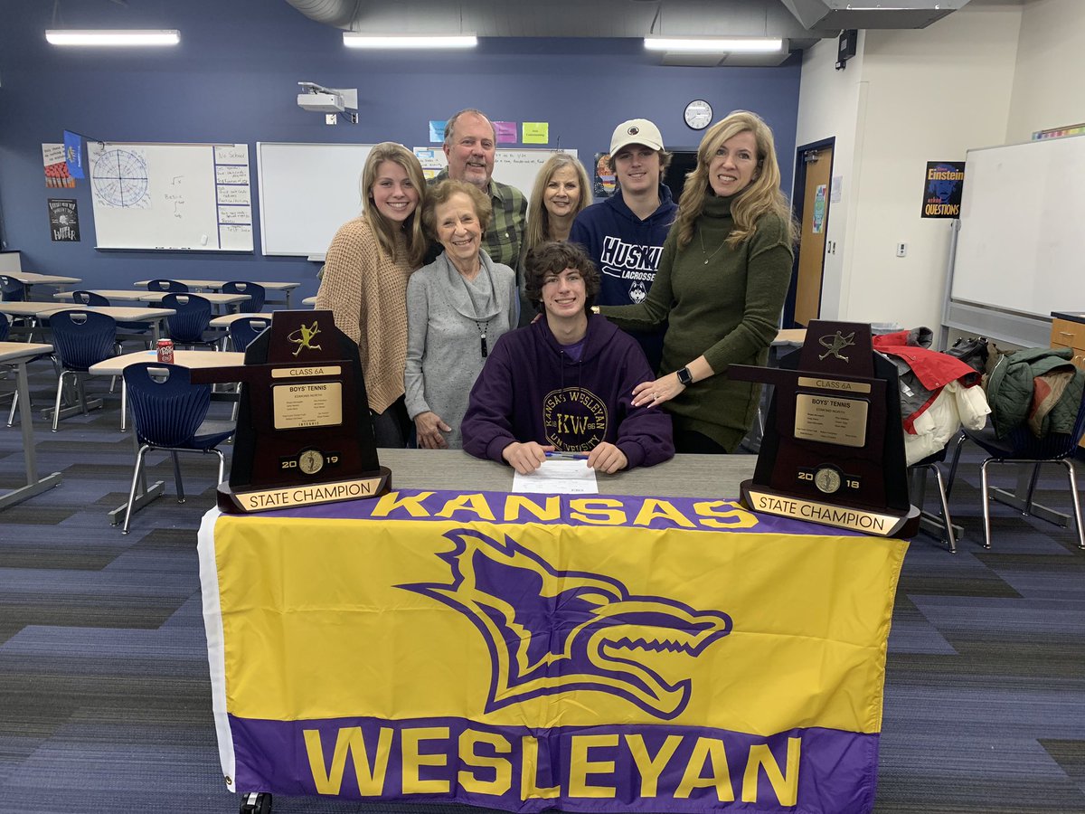 Congratulations to senior Wes Robertson on signing to play collegiate tennis at Kansas Wesleyan University!! Way to go Wes!! <a href="/north_edmond/">Edmond North Athletics</a>