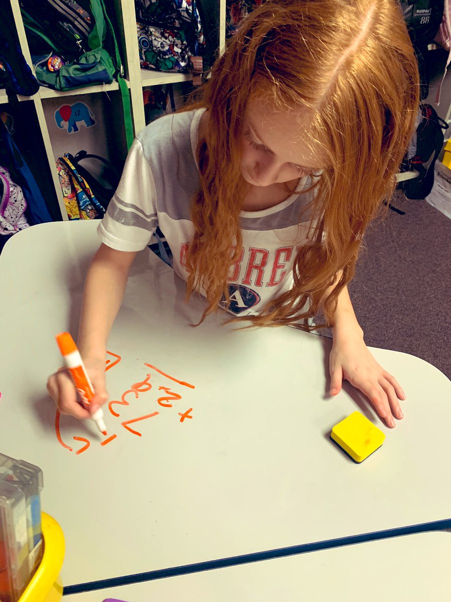 MsNorrisTeach's tweet photo. “Ones down low, tens up high! That’s what we say when we regroup!” Introducing addition with regrouping is always fun when you get to write on your desk! #InspiringChaps #AubreyProud #InspiringALLChaps https://t.co/hMMjEoqHHI