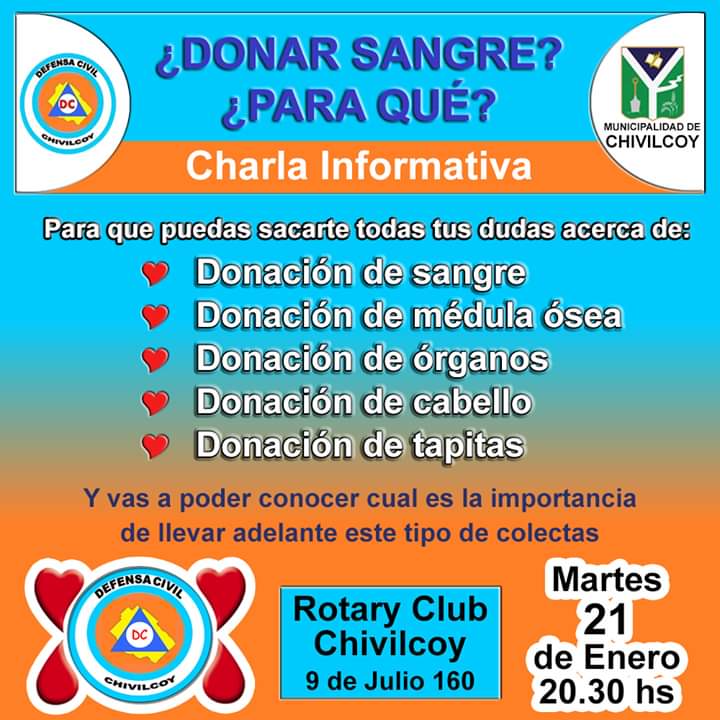 ChivilcoyDc's tweet photo. 👉👉Faltan solo 4 Días!!!
📅Agendate esta fecha!!👇👇Charla Informativa
✅Sumate vos tambien a esta fiesta Solidaria!!!
#DONÁSANGRE #DONÁVIDA❤ https://t.co/zHn3SbkiBn