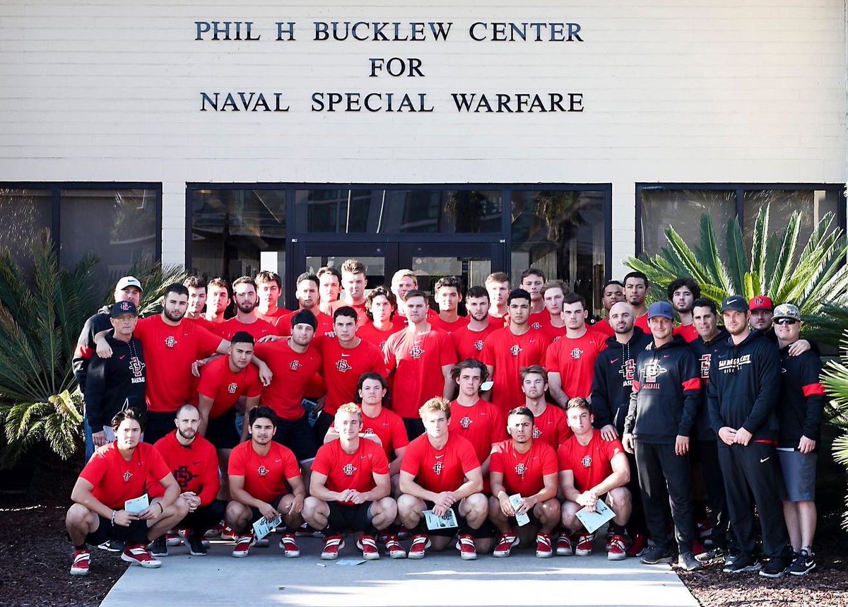 AztecBaseball's tweet photo. A great day of team building and mental toughness training with the best in the world! #GoAztecs #USNavySEALs #StayHard #IDFM #Navy #SEALs #USA #TMF  #FrogMan https://t.co/SbjddDdKFu
