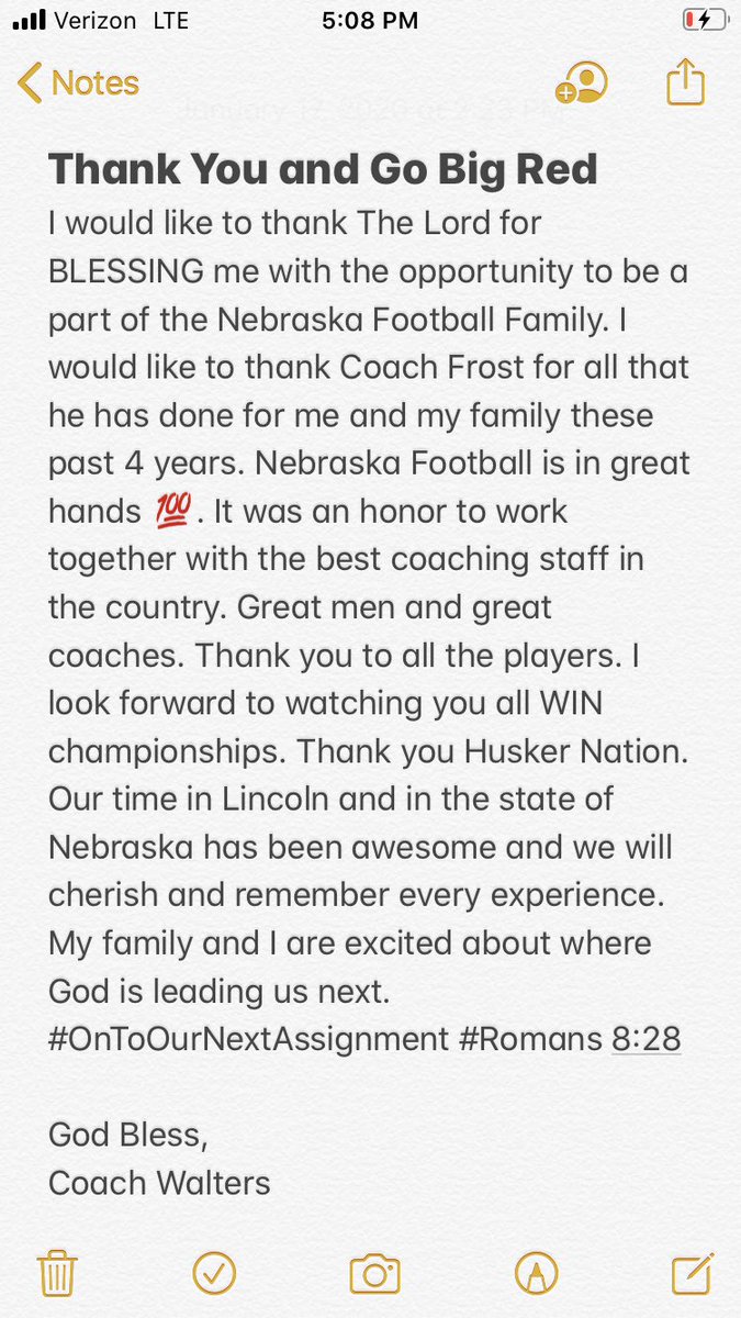 CoachWalters1's tweet photo. Thank you @HuskerFBNation https://t.co/jfBGOvqB76
