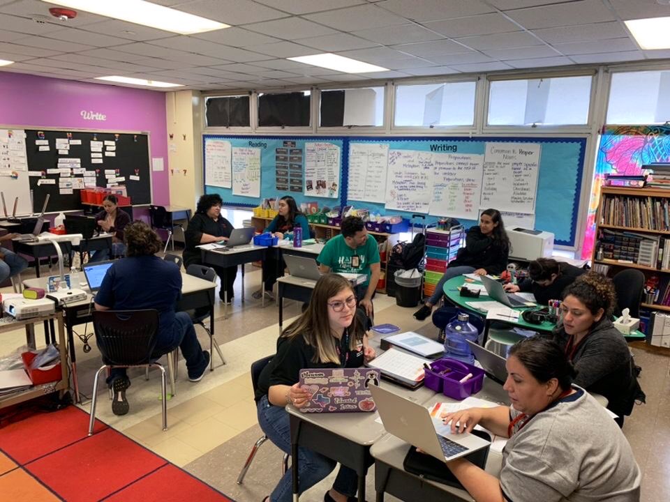 GrissomHISD's tweet photo. Our excellent 3rd-5th math & 1st-5th reading teachers are leading the work! Both contents are planning how to utilize exemplar strategies effectively on high impact review days! #oneteam #verticalPD #highimpactTEKS ๐ https://t.co/xwkDW0rYd7