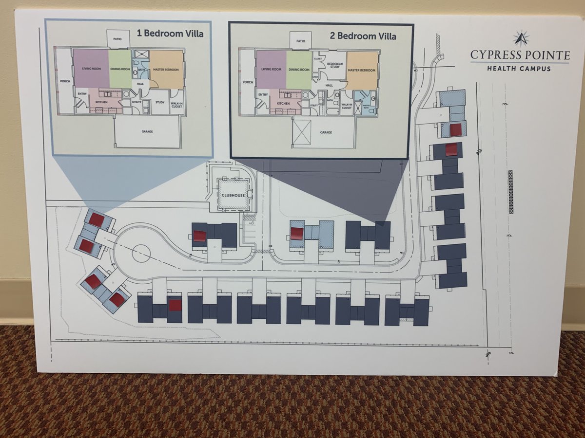Our Villas are coming right along.
We are so excited to serve our new Villa Residents at Cypress Pointe Health Campus! Come place your reservation and pick out your new home!                                                        Where family comes to live.