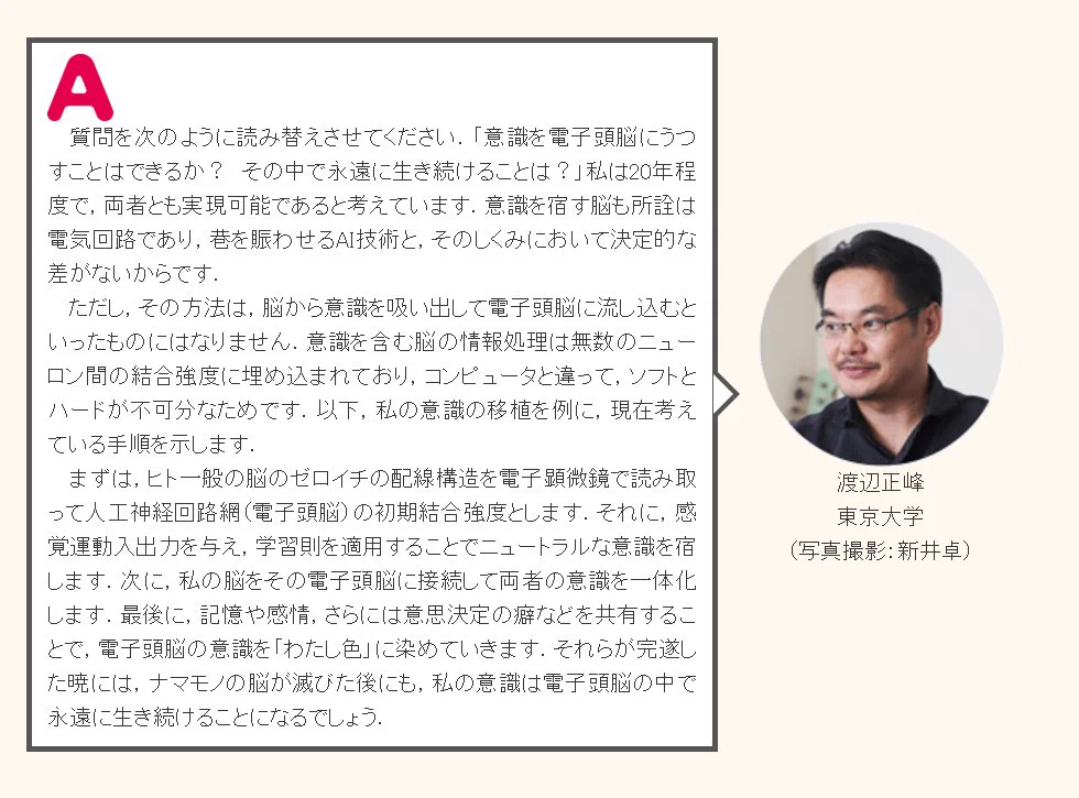 研究と技術が揃えば脳をコンピューター移せるらしい