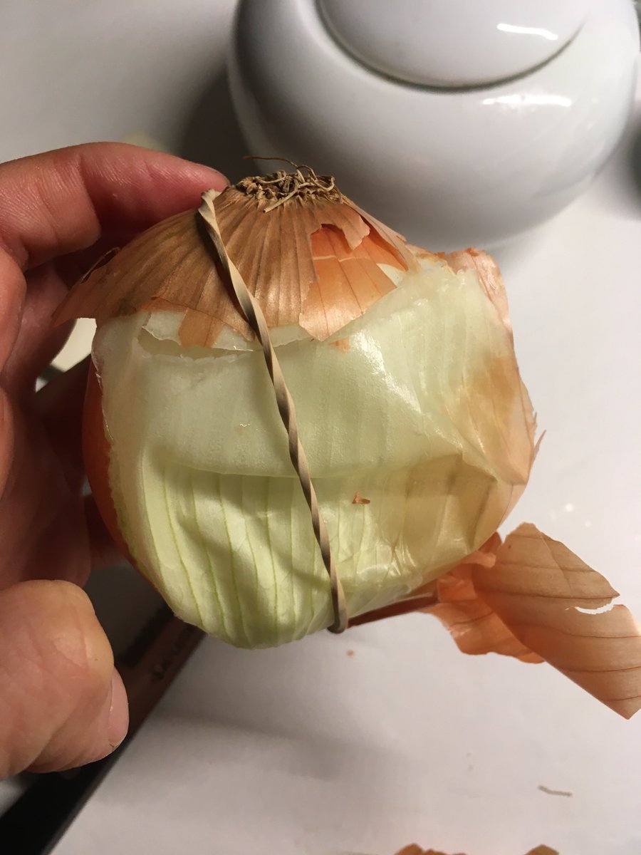 textdog's tweet photo. Here's how 3 simple cuts and a few rips creates plastic wrap out of thin air: 1. No cutting board 2. No hand-washing needed 3. No waste 4. No plastic needed for storage 5. Watch the upcoming video for the full rip #lazycooking #lazycookingforadults #onions #foodie #artisin https://t.co/dk4uVykWdI