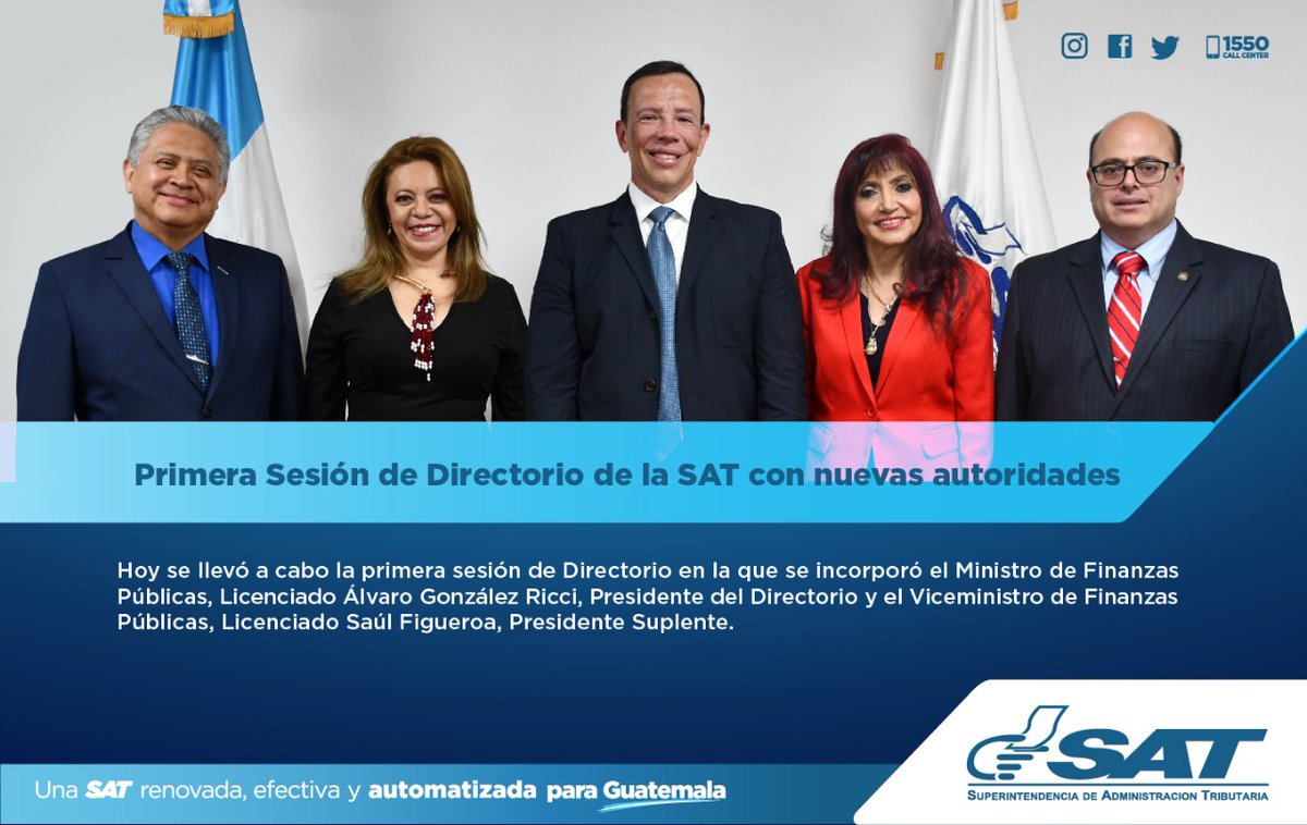 SAT Guatemala pe Twitter: „La Superintendencia de Administración Tributaria  informa: Primera sesión de Directorio. /lb9YbXypVV” / Twitter