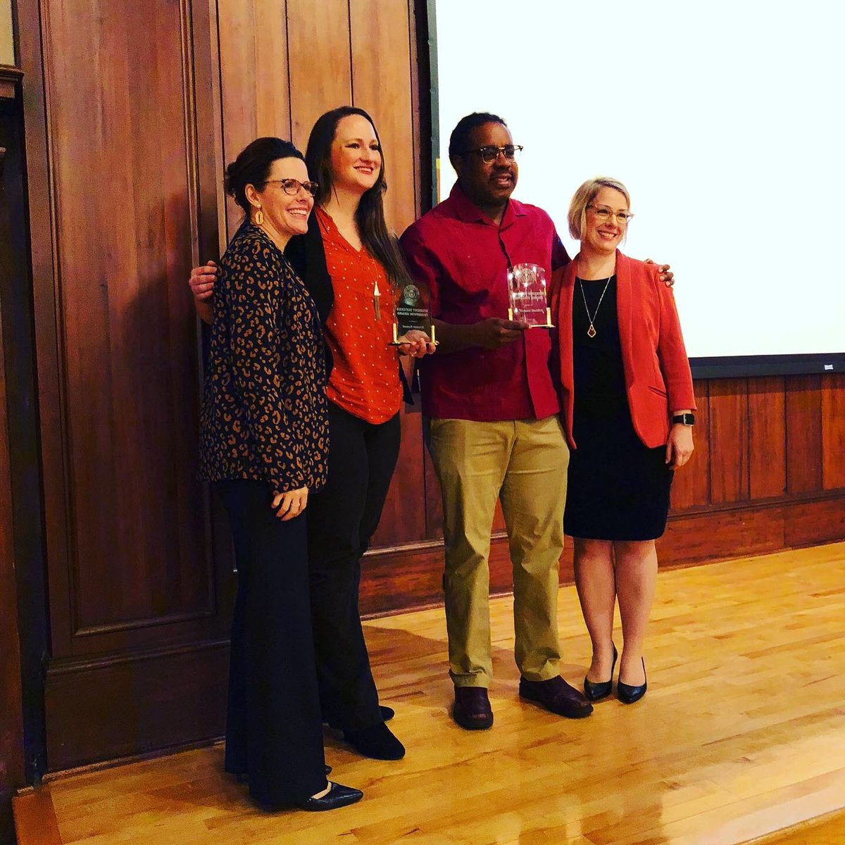 RamshornKristen's tweet photo. Honored to be presented the Student Success Champion award this morning. It’s such a privilege to work at a university where students come first. #RamshornScholars #TexasEngineering #CockrellSchool #WhatStartsHere https://t.co/E7w5f3kOHC