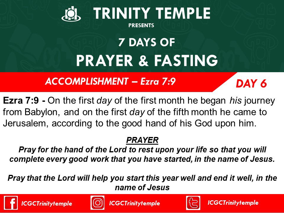 ICGC_Trinity's tweet photo. Day 6 of 7 days prayer and fasting! #DivineSpeed2020 #WeAreICGC https://t.co/6QL78bgAtD
