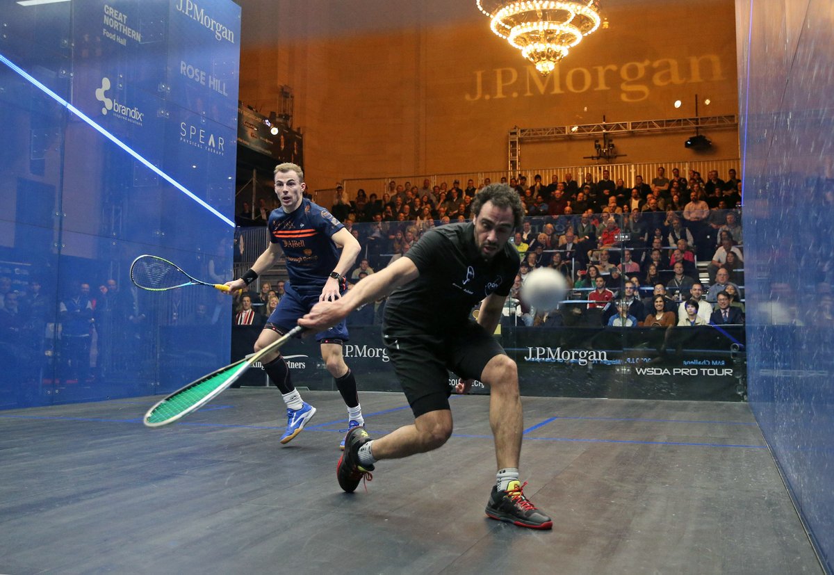 ToCSquash's tweet photo. What a treat to have two past #ToC and world champions @nickmatthew and @RamyAshour showcase the inaugural RAM Challenge and scoring system in @GrandCentralNYC
#ToC20 RAM Challenge: Nick Matthew🏴 3-1 Ramy Ashour 🇪🇬 6-7, 9-7, 10-8, 7-5 https://t.co/CnZPMqdhEy