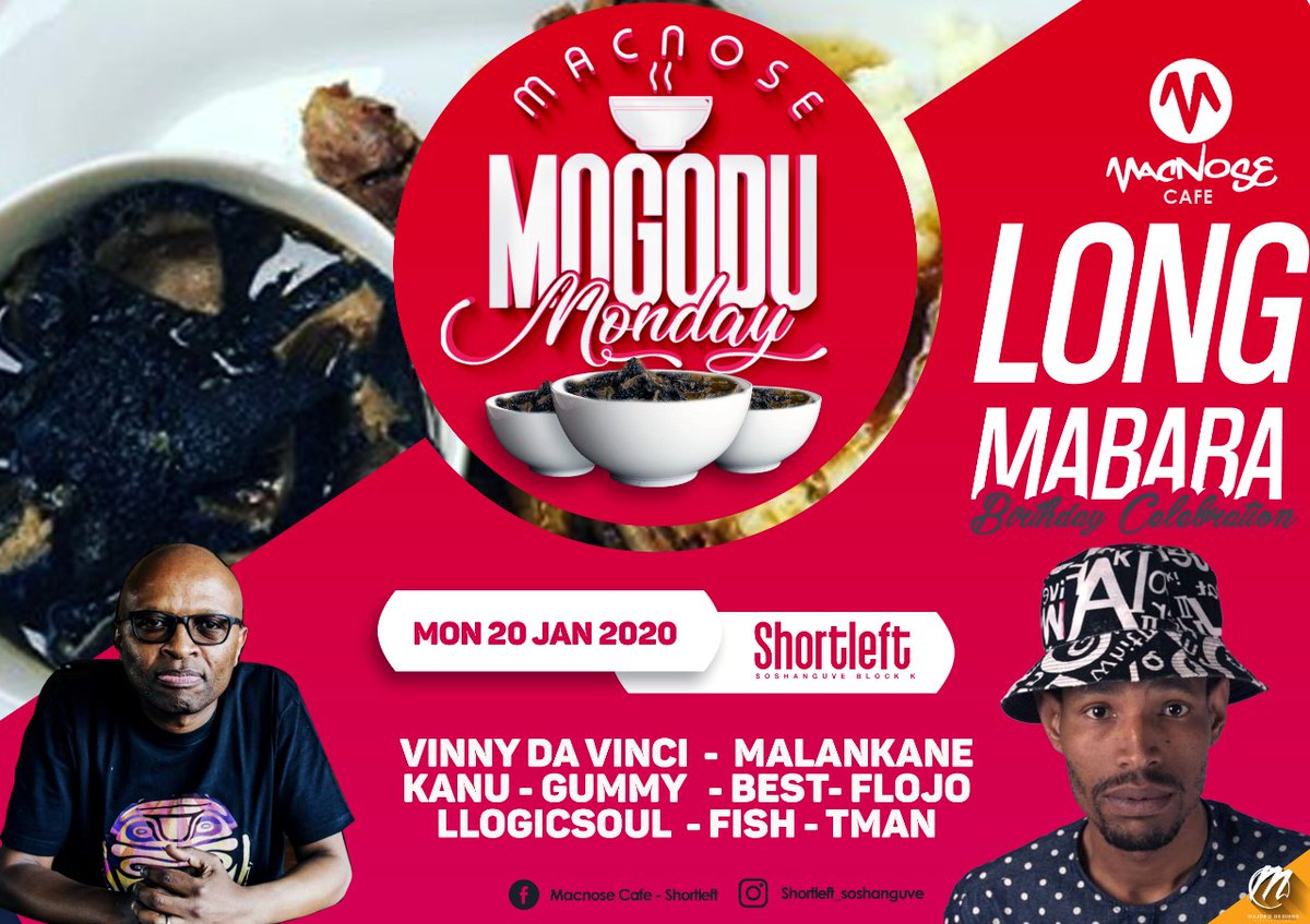 #MOGODUMONDAY With @VinnyDaVinci @DJMalankane @deejay_kanu @GummyRichard @Djbest_SA @flojo @llogicsoul @djfish @Tman

Long Mababa Birthday Celebration
@MacNosShortLeft