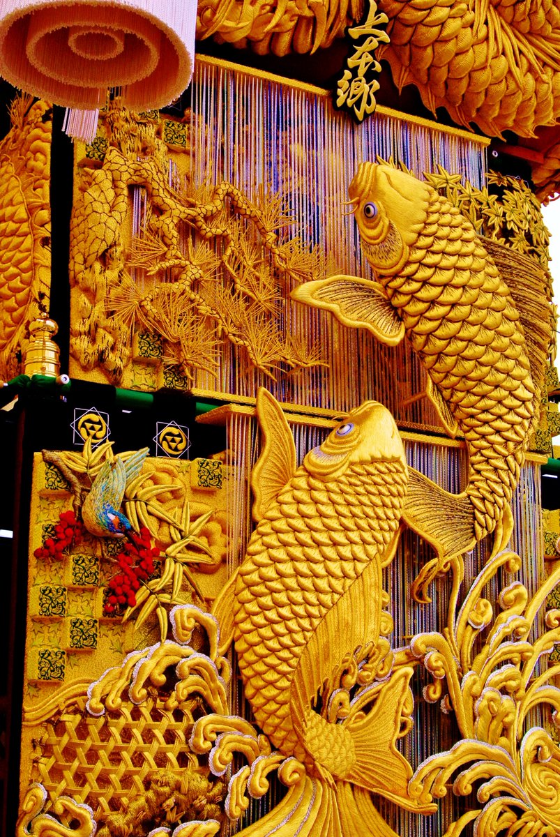 拡散希望】 #山車 #鯉の滝登り は縁起がいいものと言われています