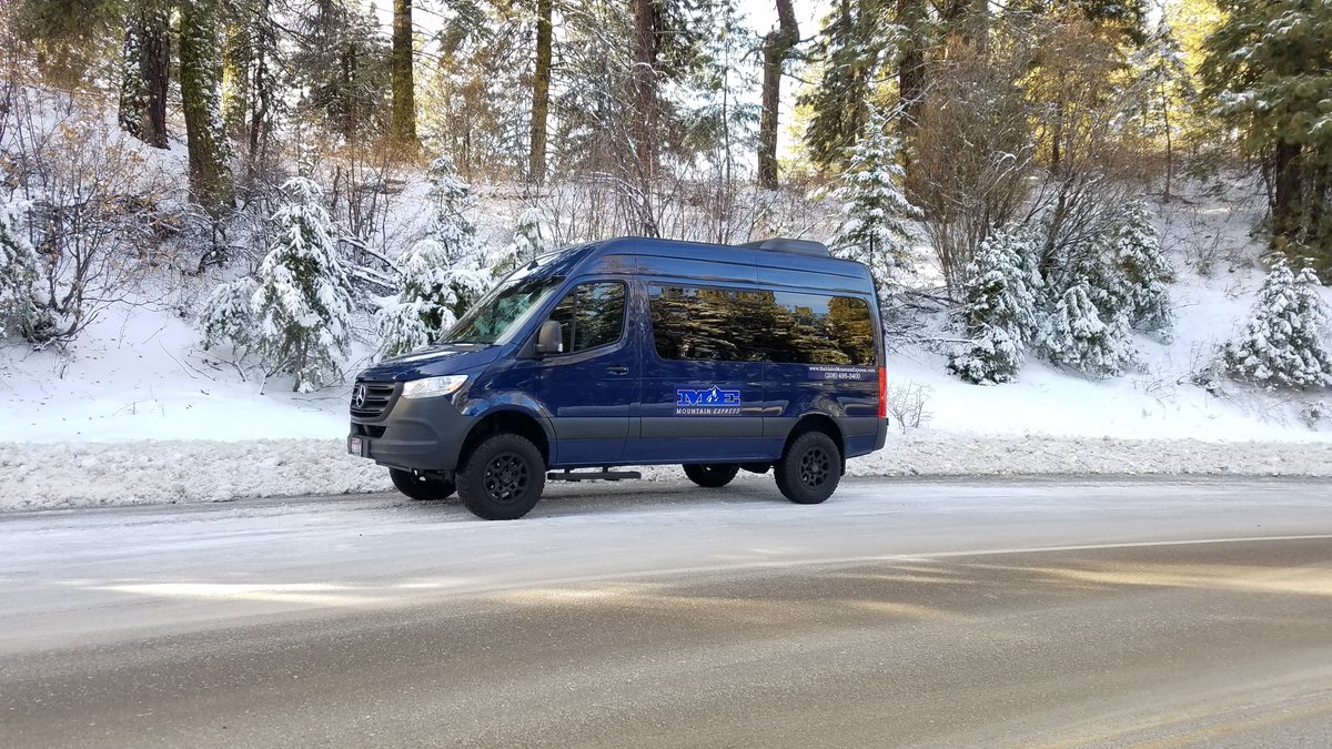 IdahoExpress's tweet photo. Going to @BOGUSBASIN tomorrow but don't want to drive?  We will take you with us starting at 8:45am. Board our 10 passenger Mercedes van at the Fort Boise Park &amp; Ride and we will drop you at the Simplot Lodge. $25 one way or $40 round trip. #FreshLocalFun #VisitBoise #BogusBasin https://t.co/rmx0aARizu