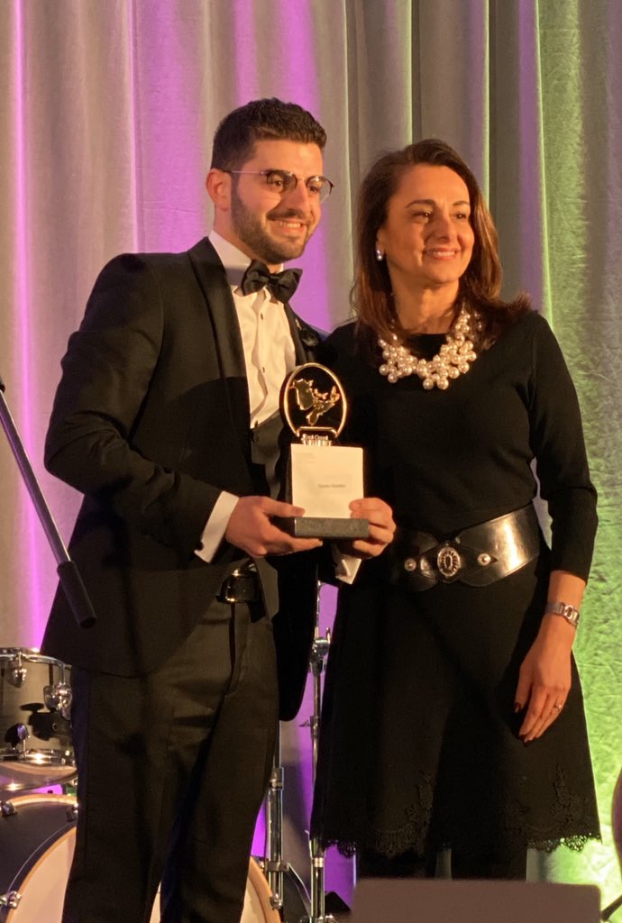 Congratulations to @osamaa95 Ossama Nasrallah for his award tonight presented by @RafahDiCostanzo. Ossama I can hardly wait to get out on the Jetski this summer on the Halifax waterfront @developns @MyHFXExperience