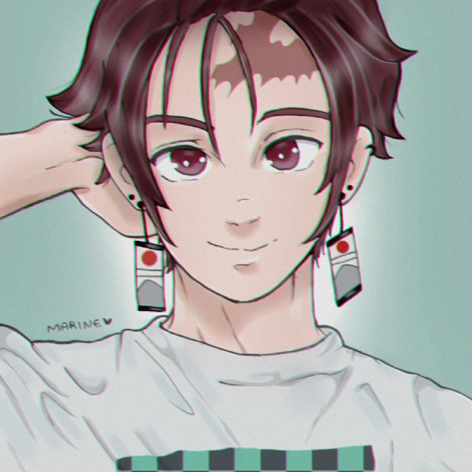 marineさんがTwitterに投稿した竈門炭治郎(鬼滅の刃)のイラスト。