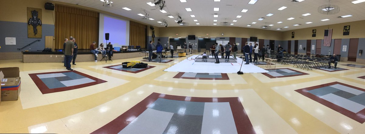 Setting up for Meet 3 retry with <a href="/Gearaffes10268/">Gearaffes 10268</a> <a href="/REVOLUTION14792/">Revolution/FTC</a> <a href="/crocbots16565/">Crocbots16565</a> <a href="/oswegorobotics1/">oswegoroboticsftc</a> Snow or NO SNOW!!! #SKYSTONE #FIRSTRise #FIRSTweets