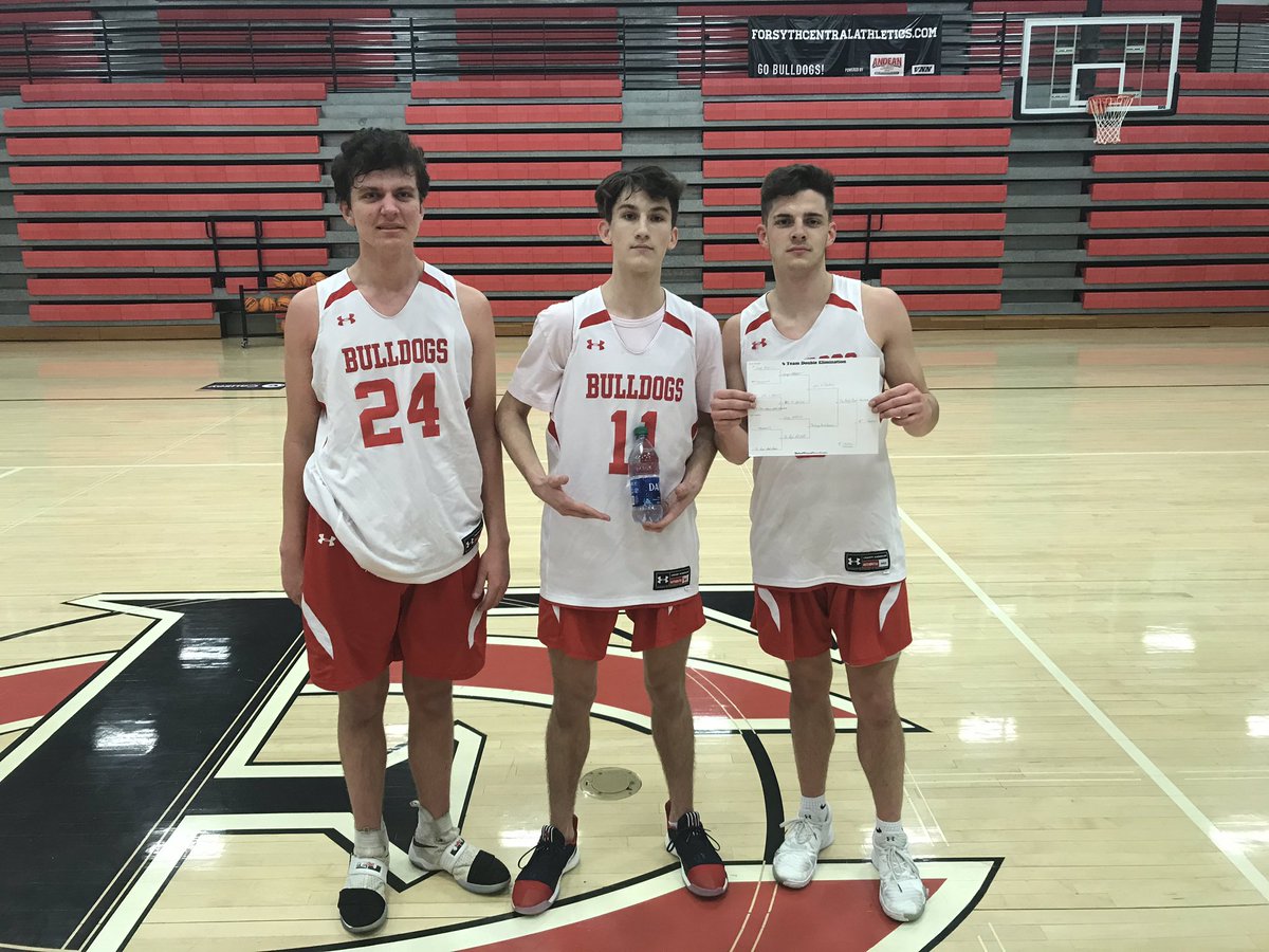 ForsythCenbball's tweet photo. 1st Annual Dasani Classic 3 on 3 Champions! Varsity guys had a lot of fun in what will be an annual tradition every season. Winner gets the water to celebrate! Go Dawgs! #Together https://t.co/r5fMMxmqYl