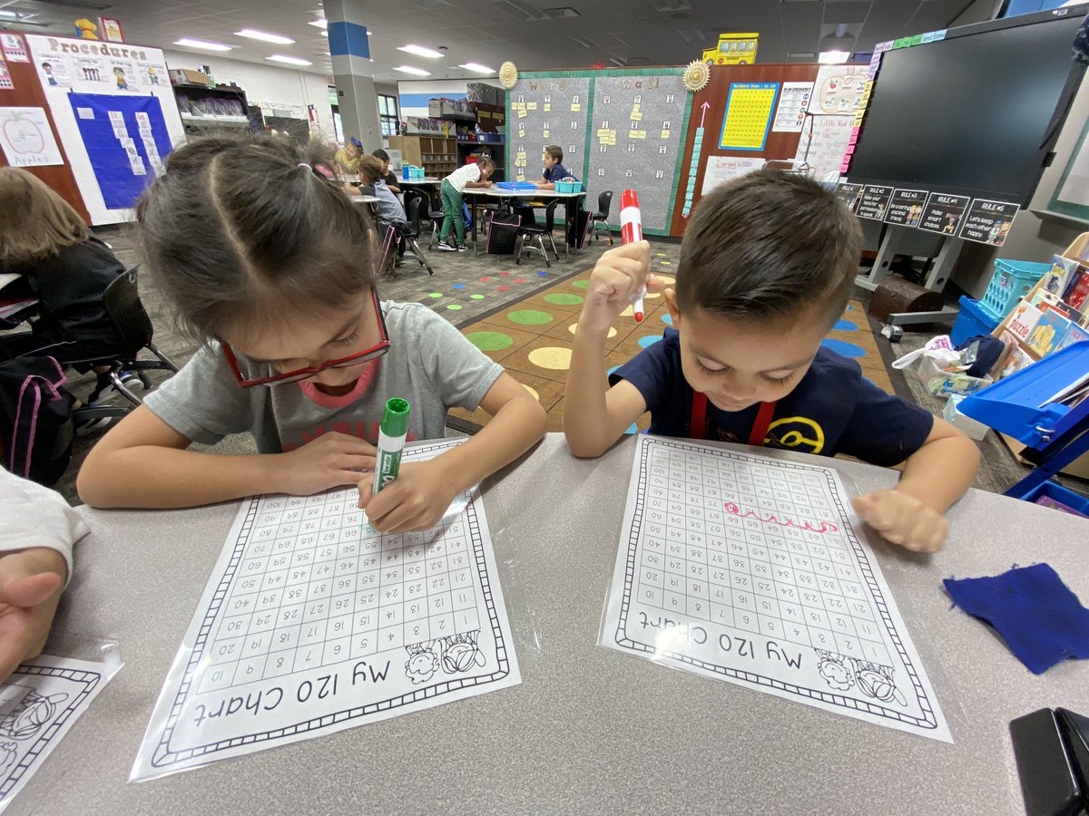 I love how much fun they are having adding from any given number on our 120 chart. 😊 <a href="/CFISDHolmsley/">Holmsley Elementary</a>