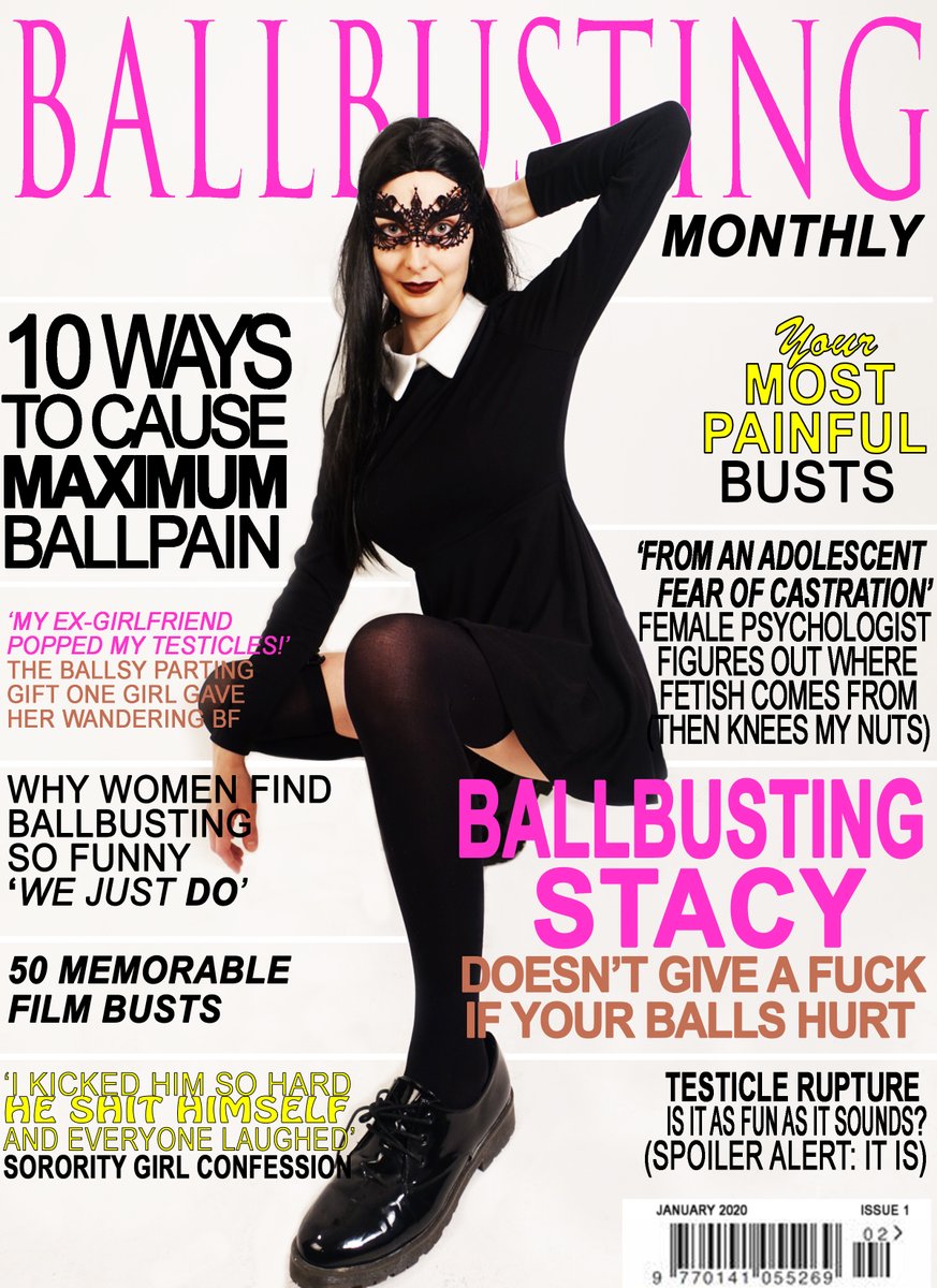 BbustingStacy's tweet photo. I made the cover of this month's Ballbusting Monthly!!!๐ฅณ
It's probably for my contribution to International Ballbusting Day ๐ฝ
#ballbustingmonthly #internationalballbustingday #ballbusting #ballbustingstacy https://t.co/UPgu08KWP3