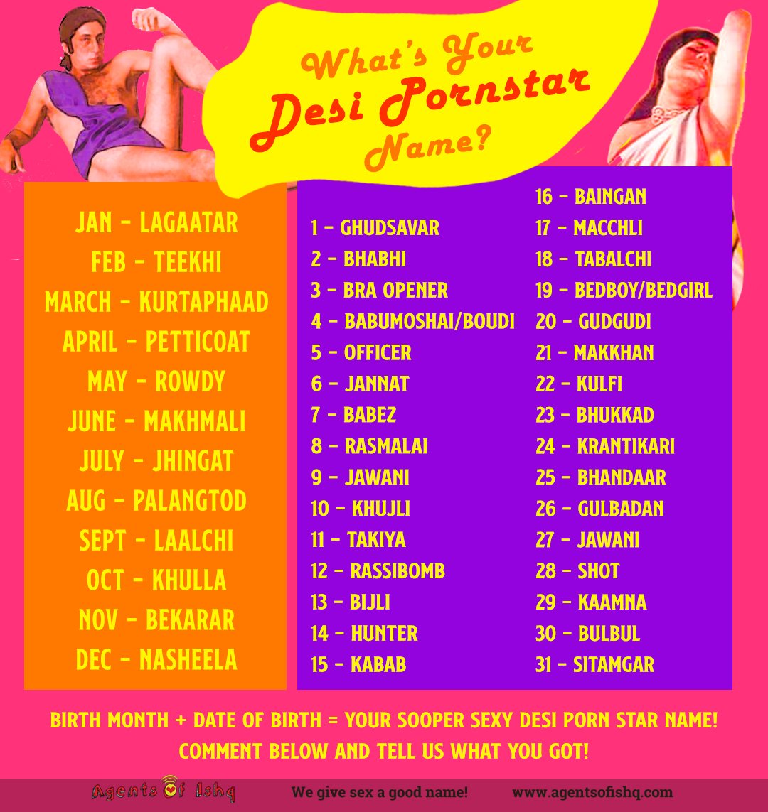 This Desi Pornstar name generator will make your saturday sexier! 