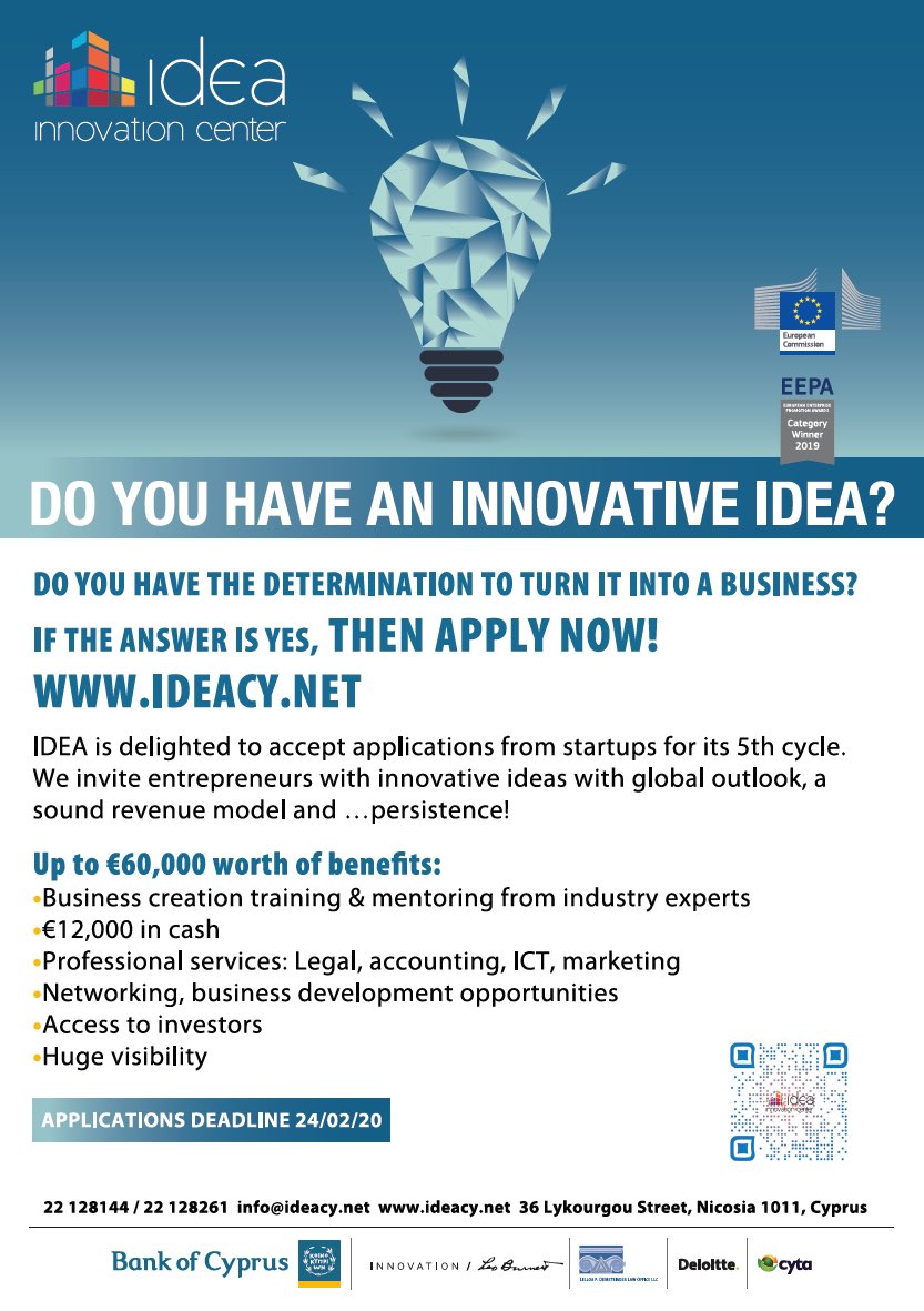 CyprusAgile's tweet photo. Do you have an idea? @ideacy has an idea how to pursuit your passion! Check this out! https://t.co/062fd6N9IX
