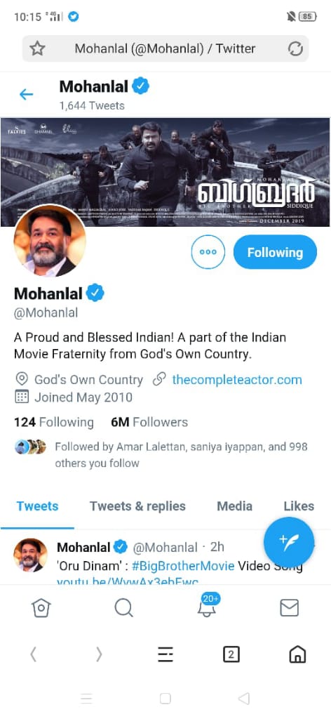 Kakarot0010's tweet photo. #6MillionLalHeartsInTwitter
Congrats #Laletta for achieving yet another feat 
Pure domination in every aspect 💞
#Mohanlal ❣️❣️ https://t.co/iGbJYe5puU