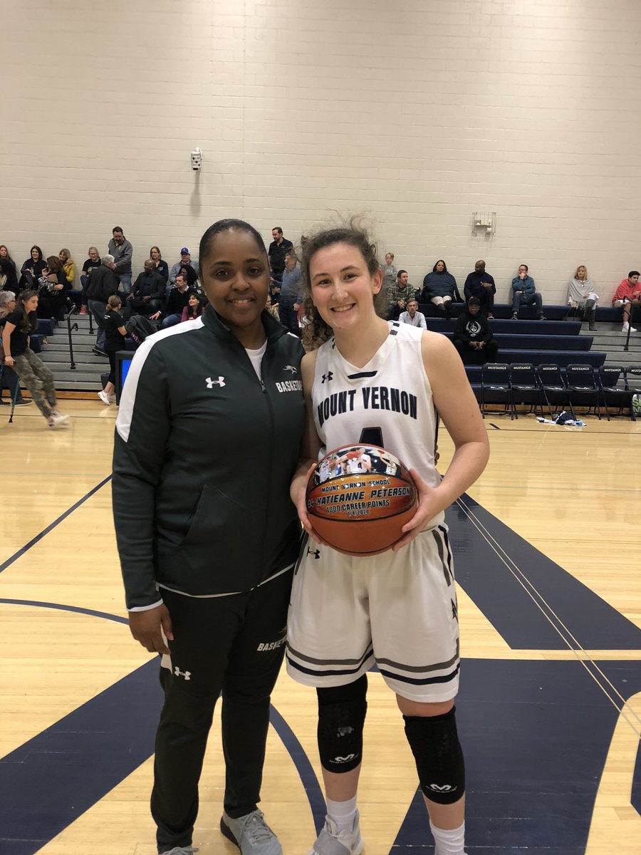 MV_Athletics's tweet photo. Congrats to #MVbasketball senior Katieanne Peterson for joining the 1,000-point club! She was recognized tonight in front of the home crowd with Head Coach Rita Williams and presented a commemorative ball! Way to go, KP! #MVathletics #ImAMustang #BetterTogether @MVPSchool https://t.co/50R2L3BJKe