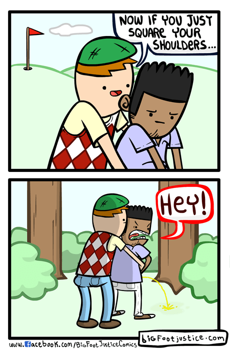 commisurbator's tweet image. When golfing, you need to get a firm grip on your shaft before stroking it.
#WhatFriendsAreFor