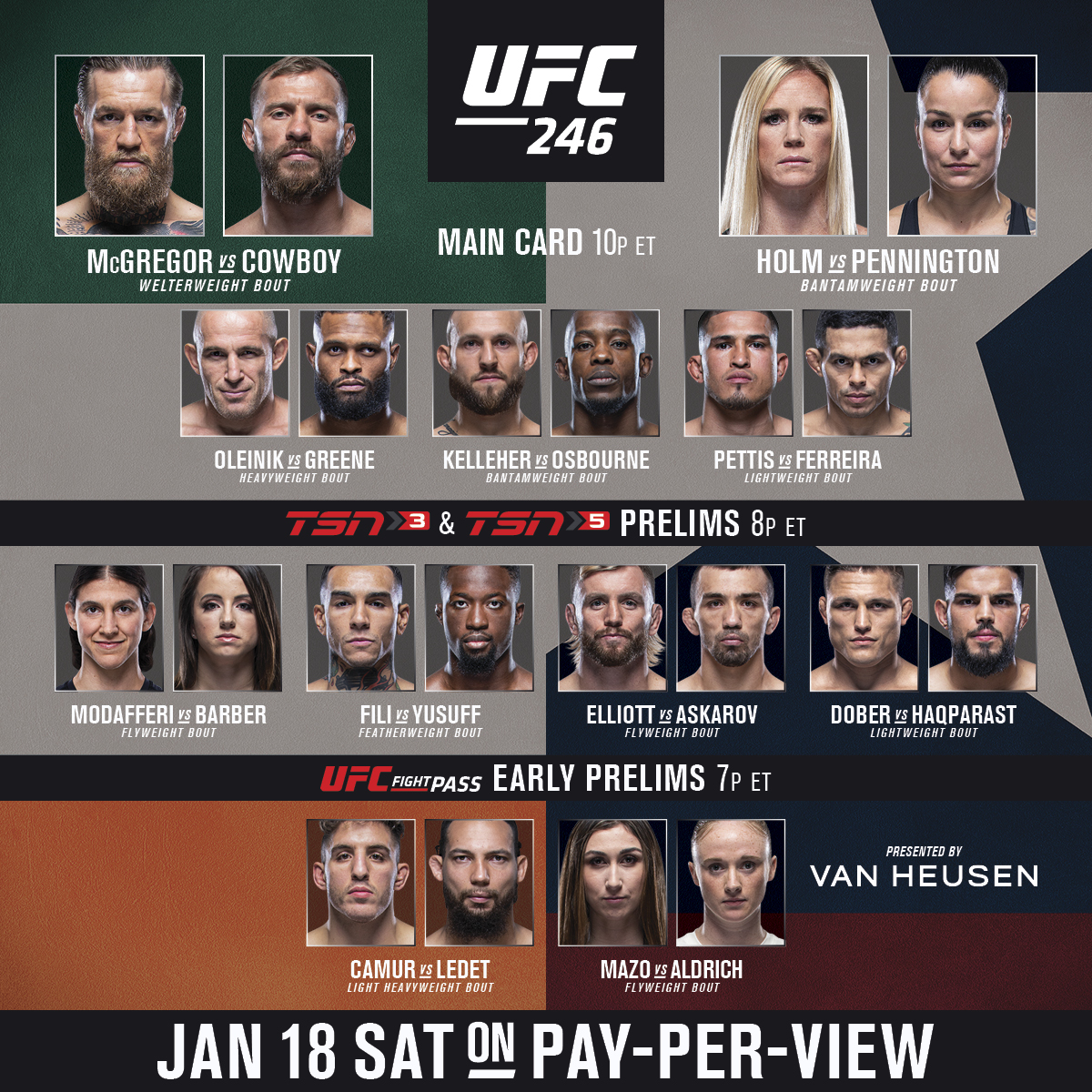 UFC_CA's tweet photo. RT because IT'S FIGHT DAY!!

Where to watch all of #UFC246 in 🇨🇦 ⬇️ https://t.co/QxUVqxBiay