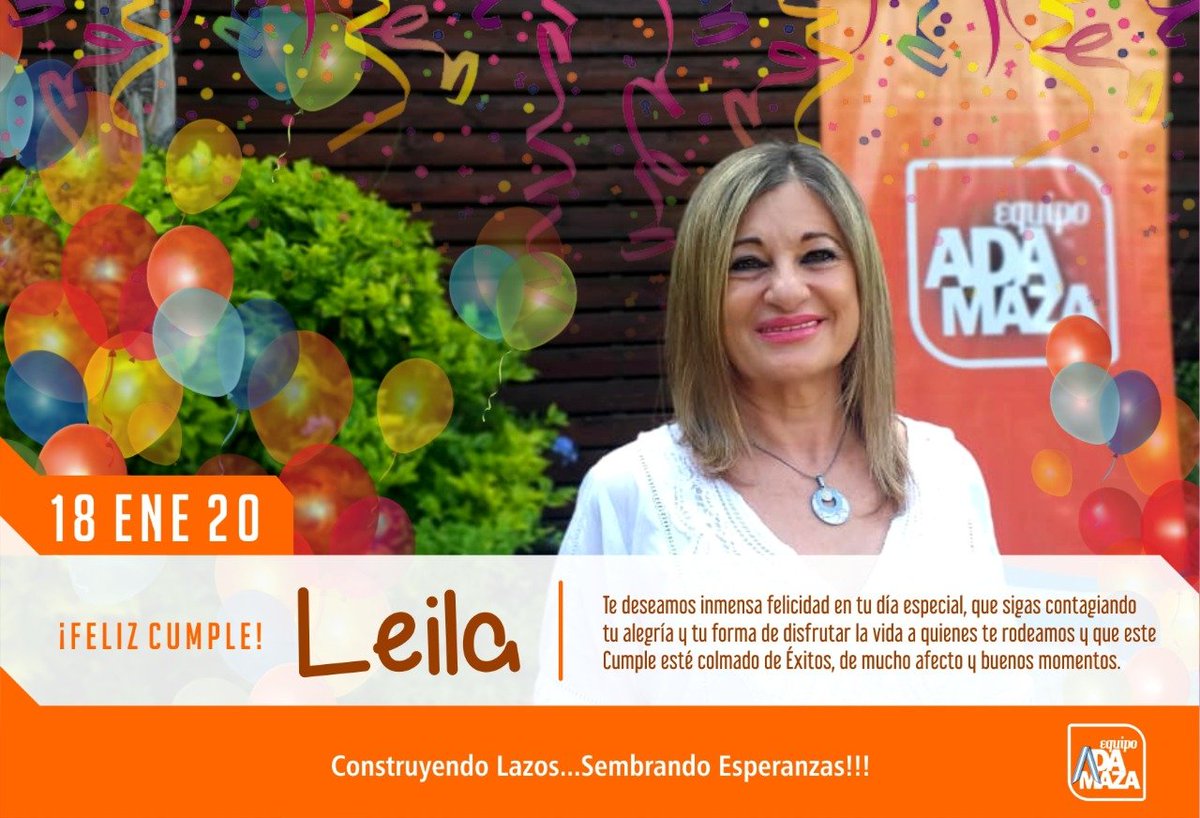 EquipoAdamaza's tweet photo. ¡Feliz Cumpleaños @waidattleila !
¡¡¡Te Queremos!!!
#CumpleProfe 🎂 https://t.co/PEdJGyBxMu