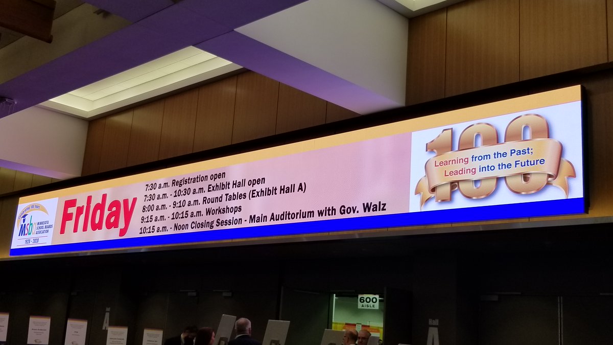 GreenStepSchool's tweet photo. Thanks to everyone who stopped by to #stepintothefuture with #MNGreenStepSchools at #MSBA2020 @mnmsba @MNAssocSchAdm @GreenStepCities @EducationMN @JohnCasperOlson @MnEQB  and more - Schools, Districts, &amp; Resource Organizations. Congratulations MSBA on 100 years! https://t.co/WmsGRIJHLN