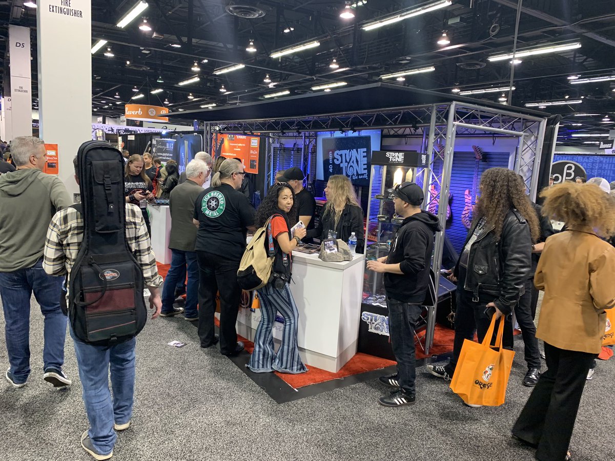 Stonetoneblocks's tweet photo. A great Friday at NAMM today! Did you stop by the booth? #chrispoland #georgelynch #jeffloomis #stonetone #artistsigning #namm https://t.co/lKvsavI4yU