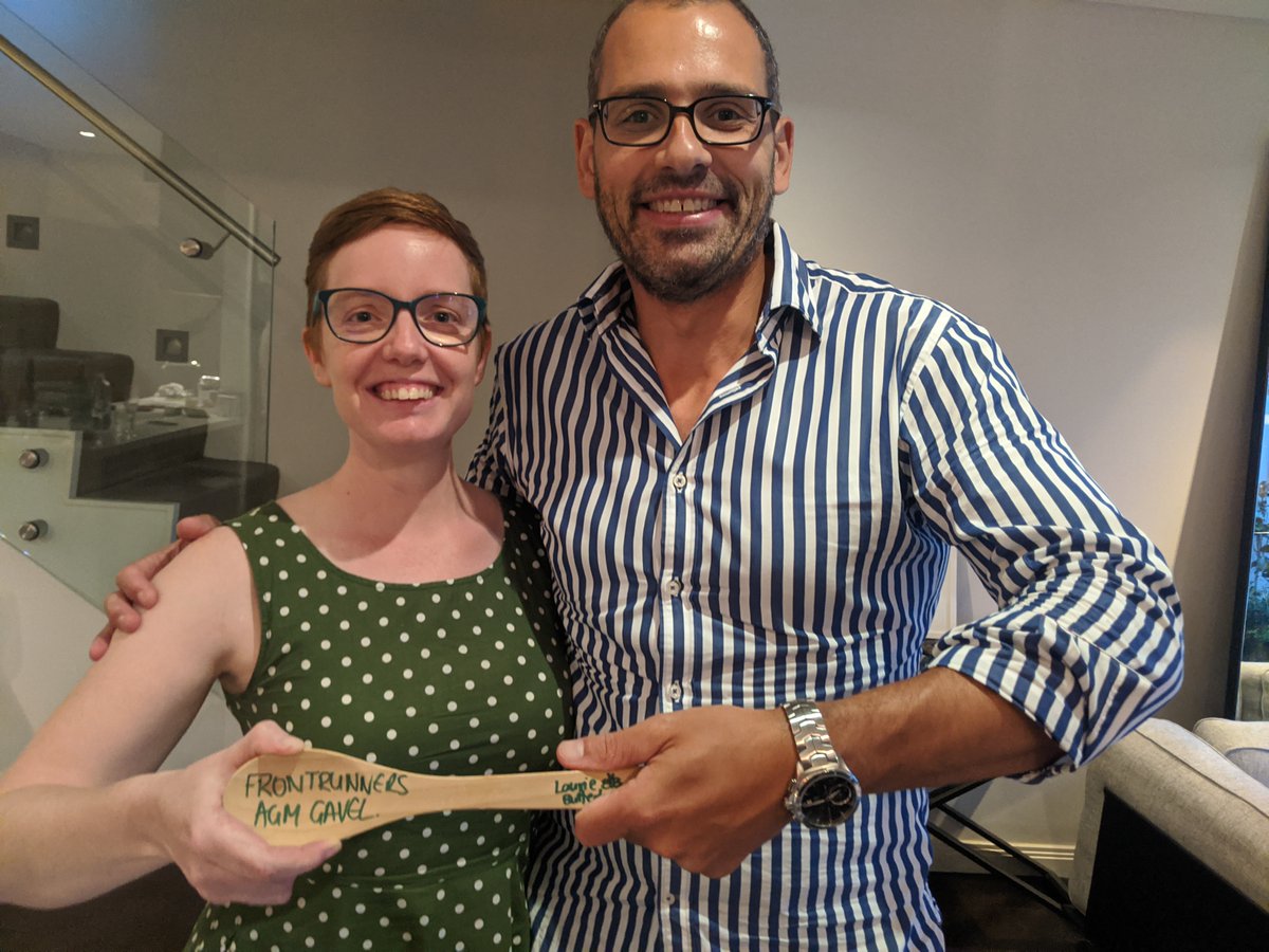 We sadly say goodbye to our wonderful club president @LYButterly who is off to new adventures in WA☀️! Laurie has ‘passed the baton’ to new President Eddie🏃‍♂️🏃‍♀️See you in March, Laurie.