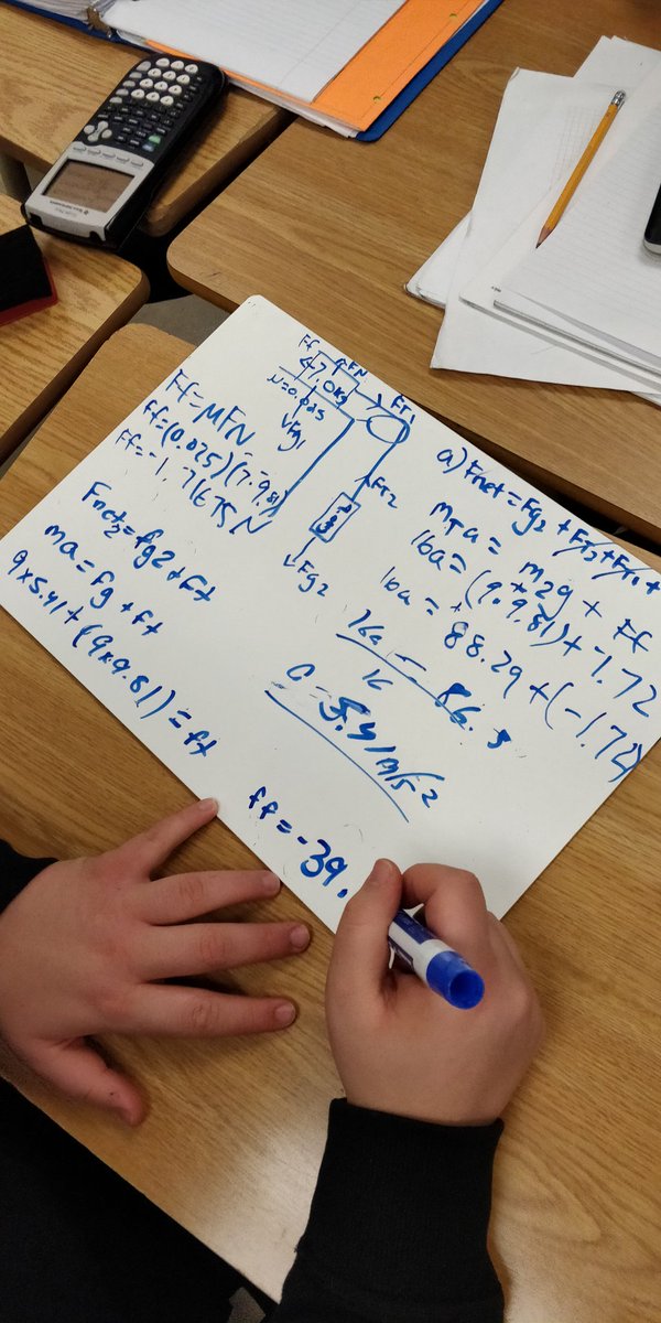 LaZerteScience's tweet photo. @melazerte Using whiteboards to collaboratively solve Dynamics problems in preparation for the exam. #InspirePassion #ChangeLives https://t.co/VM3XxquEKg https://t.co/3kq1iRig6B