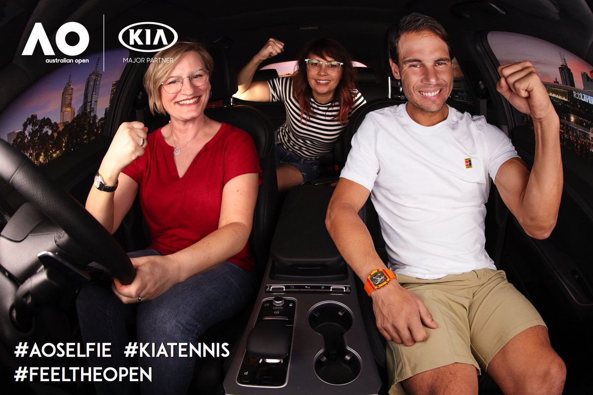 planettrish's tweet photo. Rafa kindly offering us a lift home @TheTennisJeanni 😂🥰 #AOSelfie #KIATENNIS #FEELTHEOPEN #VamosRafa #AO #AusOpen https://t.co/DqgfRfdoW3