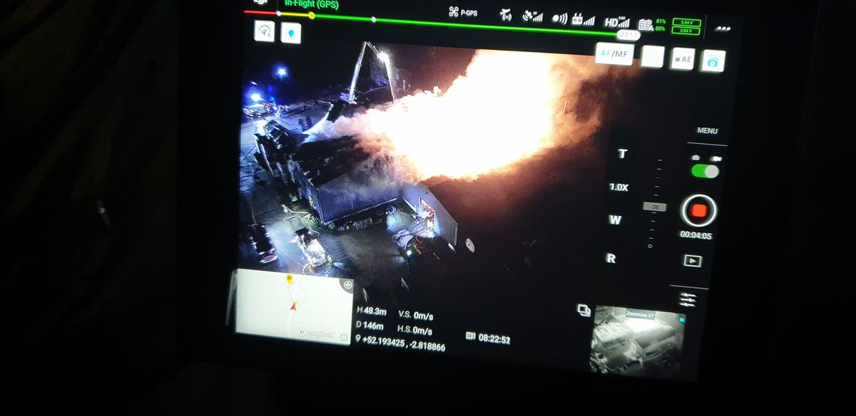 MTCadman's tweet photo. Drone footage showing nitrogen bullet and heat signature of fire fighters https://t.co/IO2Um6XGfB