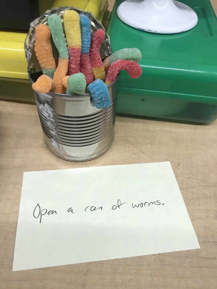 WhitSpalding's tweet photo. Guess the idiom! #figurativelanguagefun @mission_rusd https://t.co/EFvqslN2cR