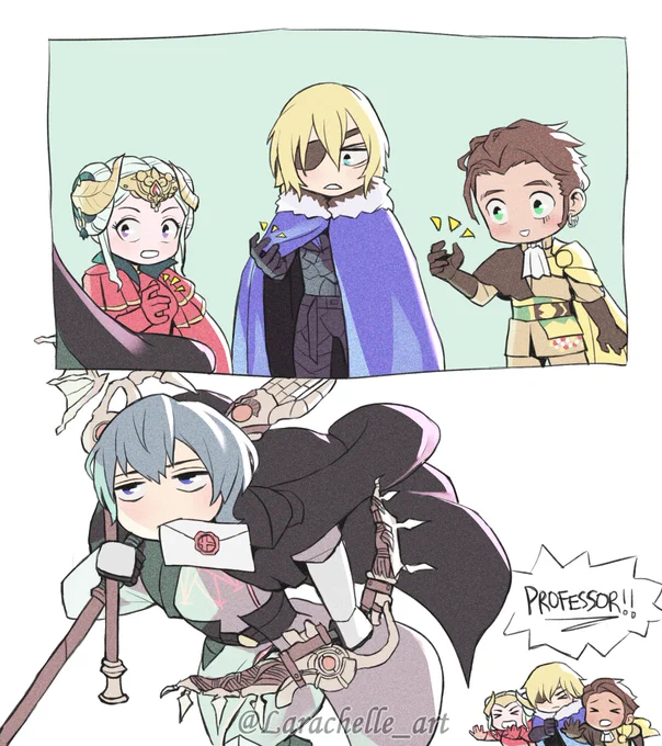 Byleth: my three dumb students can't fight if they don't have their weapons!!

(Congratulations Byleth for making it into smash ?)

#FE3H #byleth #edelgard #dimitri #Claude 