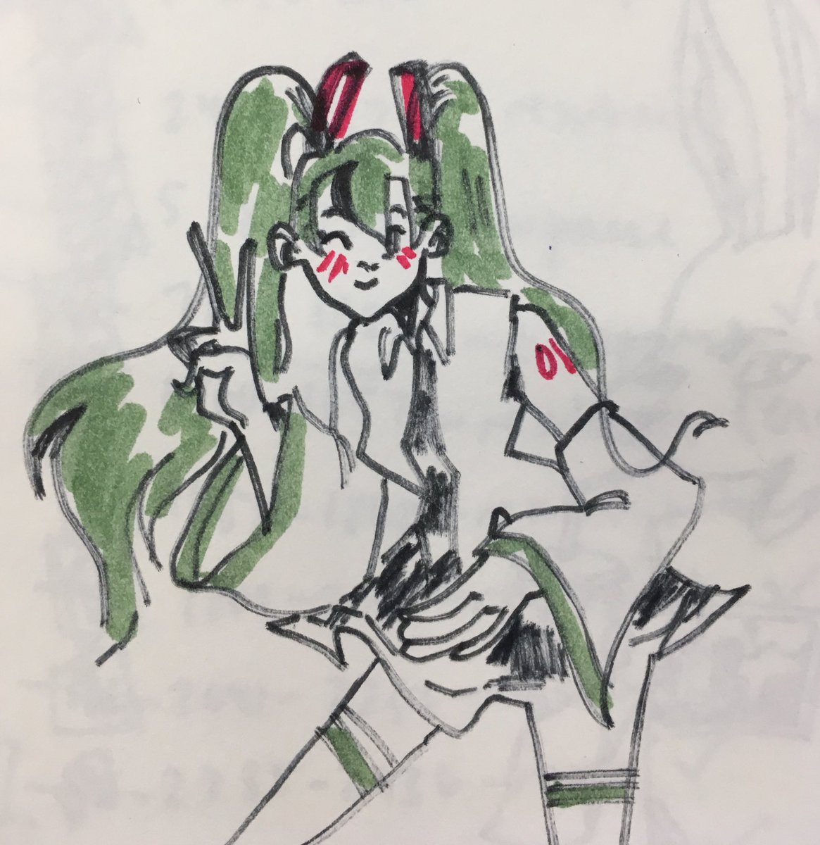 miku + oc doodles from today 