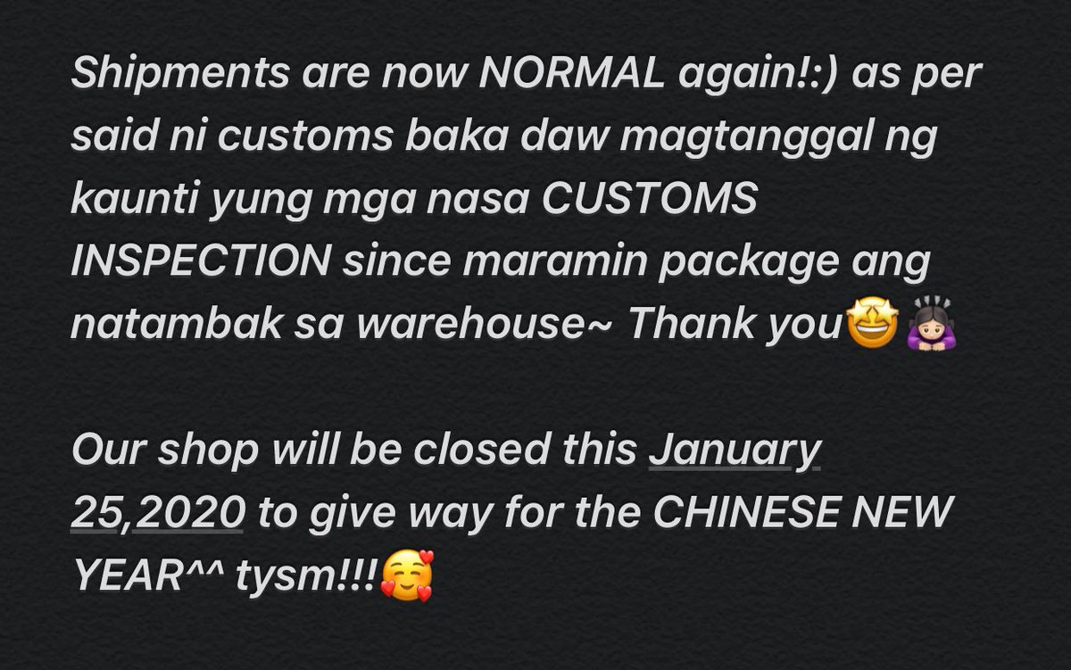 SeoulSundaePH's tweet photo. MASS UPDATES/ 01-18-20

If you have any questions regarding this~ please let us know:) 

Back to work!!!🤗🥰 thank you for trusting us🙇🏻‍♀️❤️

#SSPHILS_Updates https://t.co/s0a1IIKMvb